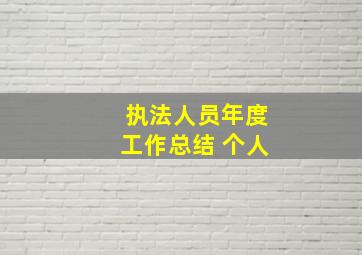 执法人员年度工作总结 个人